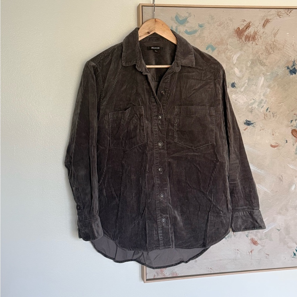 Madewell womens charcoal corduroy shirt Medium